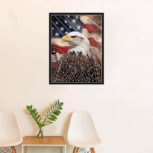 لوحة ماسية خماسية الابعاد لانعكاسات الذئب والكلب حفر كامل حسب الارقام، طلاء سكريوي مرصع باحجار الراين بنفسك مع مجموعة الماس لتزيين الفنون والحرف اليدوية (12×16 انش) in Kuwait