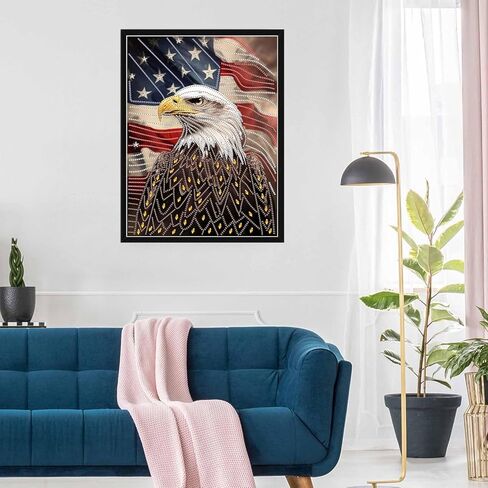 لوحة ماسية خماسية الابعاد لانعكاسات الذئب والكلب حفر كامل حسب الارقام، طلاء سكريوي مرصع باحجار الراين بنفسك مع مجموعة الماس لتزيين الفنون والحرف اليدوية (12×16 انش) in Kuwait