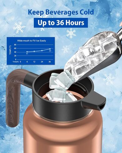 70 oz/2L Thermal Coffee Carafe - 18/8 Stainless Steel Carafes for Hot Liquids-Insulated Coffee Dispenser For Keeping Beverage Hot/Cold Coffee, Tea, Water, Drink Dispenser for Parties,Office,Home in Saudi Arabia