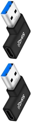 Pack of 2 USB C to USB3.0 Adapter Right Angled 90 Degree Type C Plug for Smartphones Laptops and More Devices in Saudi Arabia