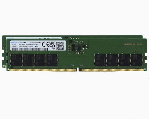 SAM Original 32GB (2x16GB) DDR5 5600MHz للألعاب عالية الأداء ذاكرة RAM PC5-44800 UDIMM غير متوفرة 1RX8 CL46 1.1V Desktop PC Computer Gamers مستخدمي الطاقة M323R2GA3DB0-CWM in Kuwait