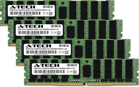 A-Tech 128GB Kit (4x32GB) Memory RAM for HPE Z840 Workstation - DDR4 2133MHz PC4-17000 ECC Load Reduced LRDIMM 4DRx4 (4Rx4) 1.2V - Server in Saudi Arabia