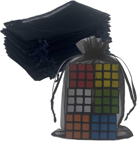 Pack of 100 Organza Drawstring Gift Bags for Jewelry,Chocolate,Bows,4x6 Inch Sheer Fabric Mesh Silver Grey Tulle Sachet for Baby Shower,Christmas,Baby Boy Birthday,Party Favors,Wedding,Holiday in Kuwait