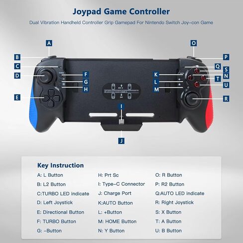 KOGUNXU New for Switch Controller with 6-Axis Gyro & Vibration Direct Plug Type-C Compatible for Switch/OLED in Kuwait