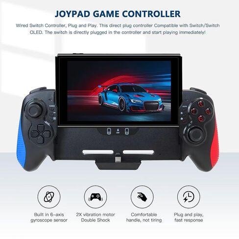 KOGUNXU New for Switch Controller with 6-Axis Gyro & Vibration Direct Plug Type-C Compatible for Switch/OLED in Kuwait