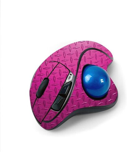 MightySkins Skin for Logitech M570 Wireless Trackball Mouse - Pink Diamond Plate | Protective, Durable, and Unique Vinyl Decal wrap Cover | Easy to Apply, Remove, and Change Styles | Made in The USA in Saudi Arabia