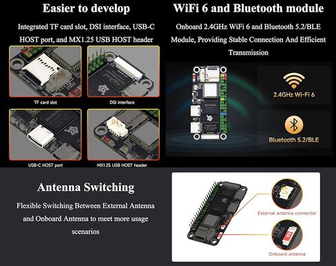 Lyra Zero W Micro Linux Dev Board Based On RK3506B Chip, Triple-Core Arm Cortex-A7 and Arm Cortex-M0 Processors, Onboard TF Card Slot, DSI Interface, USB-C Host Port, and MX1.25 USB Host Header in Saudi Arabia