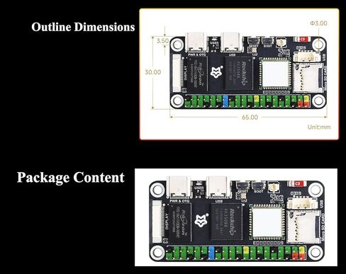 Lyra Zero W Micro Linux Dev Board Based On RK3506B Chip, Triple-Core Arm Cortex-A7 and Arm Cortex-M0 Processors, Onboard TF Card Slot, DSI Interface, USB-C Host Port, and MX1.25 USB Host Header in Saudi Arabia