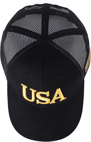 USA Trucker Hat for Men & Women American Flag Cap Adjustable Baseball Cap Mesh Snap Patriotic 3D Embroidered Cap in Saudi Arabia