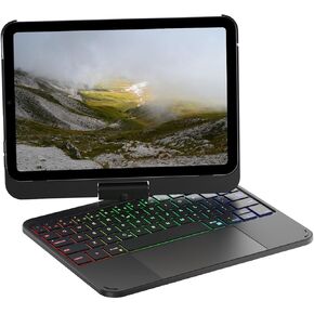 حالة لوحة المفاتيح لـ iPad Mini 7 A17 Pro (2024) و Mini 6 (2021) 8.3 "، 360 ° علبة تدوير للجيل السابع/السادس من iPad Mini ، لوحة مفاتيح لوحة اللمس مع 7 ألوان خلفية ، نوع من إعادة الشحن (الأسود) (أسود) in Kuwait