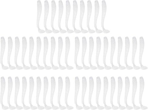 50PCS 5cm Fishing Lures, Soft Plastic T Tail Grub Baits Fish Tackle Accessory for Bass Salmon Trout (Pearl White) in Saudi Arabia
