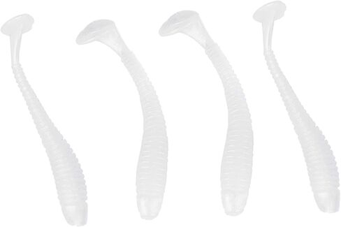 50PCS 5cm Fishing Lures, Soft Plastic T Tail Grub Baits Fish Tackle Accessory for Bass Salmon Trout (Pearl White) in Saudi Arabia