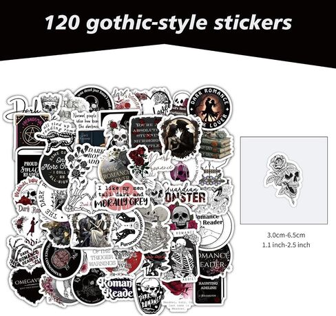 120 Piece Dark Romance Book Sticker Set - Bookish, Festival Themed Stickers for Kindle & More in Saudi Arabia