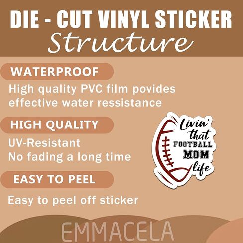 (3PCS) Touchdown Season Football Sticker – Football Vinyl Decal for Football Fans, Players & Teams – Waterproof Stickers for Laptops, Tumblers, Water Bottles, Scrapbooking – 3 x 1.6 Inch in Saudi Arabia