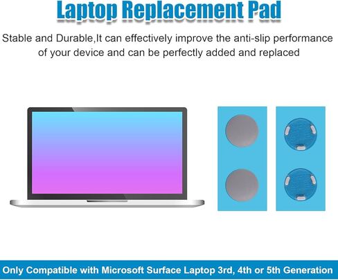 8pcs Rubber Feet Mat Replacement for Microsoft Surface Laptop 3 4 5, Diameter 0.35in, Slip-Resistant Laptop Case Bottom Rubber Feet Pad (Grey) in Kuwait