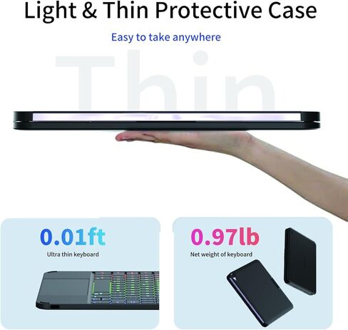 Keyboard Case for iPad mini 7 A17 Pro(2024) & Mini 6 (2021) 8.3", 360° Rotate Case for iPad mini 7th/6th Generation, Touchpad Keyboard with 7 Color Backlit, Type-C Rechargeable (Black) in Kuwait