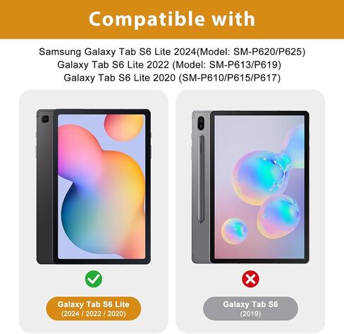Procase for Galaxy Tab S6 Lite 10.4 Inch 2024/2022/2020 مع حامل القلم S ؛ Premium Pu Leather Folio Business Stand Cover مع حزام يدوي ؛ حامل القلم الرصاص الجيب الأمامي -سوط in Kuwait