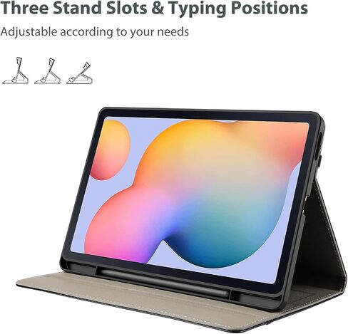 Procase for Galaxy Tab S6 Lite 10.4 Inch 2024/2022/2020 مع حامل القلم S ؛ Premium Pu Leather Folio Business Stand Cover مع حزام يدوي ؛ حامل القلم الرصاص الجيب الأمامي -سوط in Kuwait