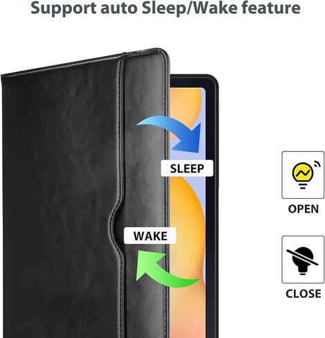 Procase for Galaxy Tab S6 Lite 10.4 Inch 2024/2022/2020 مع حامل القلم S ؛ Premium Pu Leather Folio Business Stand Cover مع حزام يدوي ؛ حامل القلم الرصاص الجيب الأمامي -سوط in Kuwait