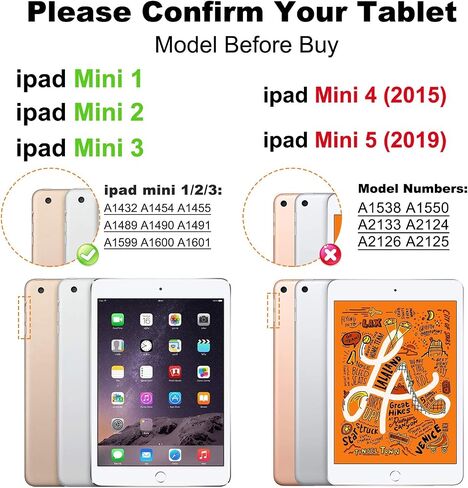 BATYUE iPad mini Case for iPad mini 1/2/3 Generation Heavy Duty Three Layer Hybrid TPU+PC Full-Body Rugged Protective Case with Handle Grip/360° Rotating Stand for Kids Girls Boys - EmeraldGreen in Saudi Arabia