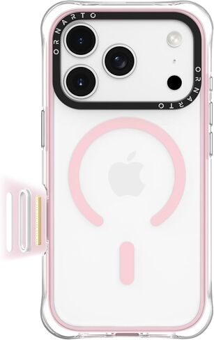 ORNARTO Air Case for iPhone 17 Pro Max Clear | Military-Grade Drop Protection | Camera Control Button | Compatible with MagSafe | Built-in Air Phone Cover - Pink in Saudi Arabia