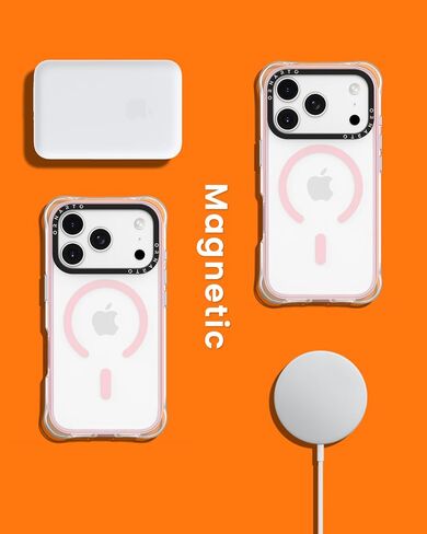 ORNARTO Air Case for iPhone 17 Pro Max Clear | Military-Grade Drop Protection | Camera Control Button | Compatible with MagSafe | Built-in Air Phone Cover - Pink in Saudi Arabia