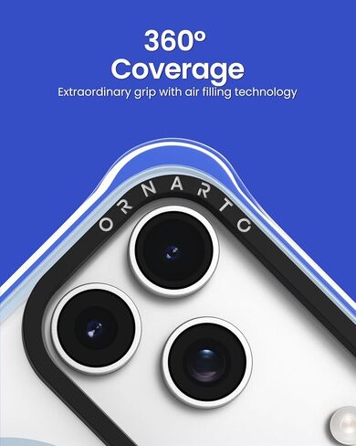 ORNARTO Air Case for iPhone 17 Pro Max Clear | Military-Grade Drop Protection | Camera Control Button | Compatible with MagSafe | Built-in Air Phone Cover - Pink in Saudi Arabia