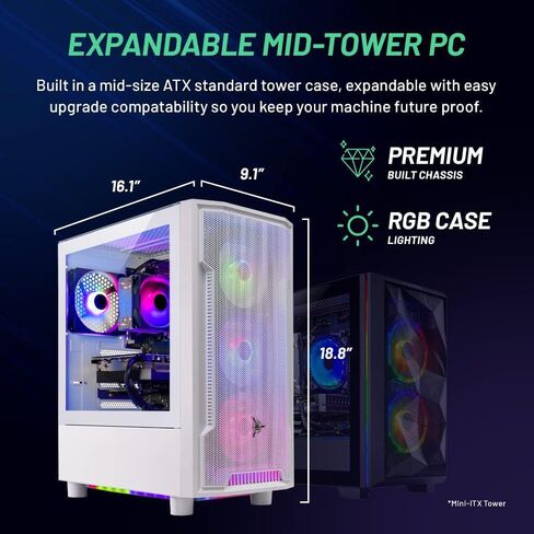 Skytech Gaming Archangel Desktop PC ، Intel i5 13400f 2.5 GHz (4.6GHz Turbo) ، NVIDIA RTX 5060 TI 8GB ، 1TB NVME SSD ، 32GB DDR5 RAM 5200 RGB ، 650W GOLD PSU ، WI ، WIN 11 in Saudi Arabia