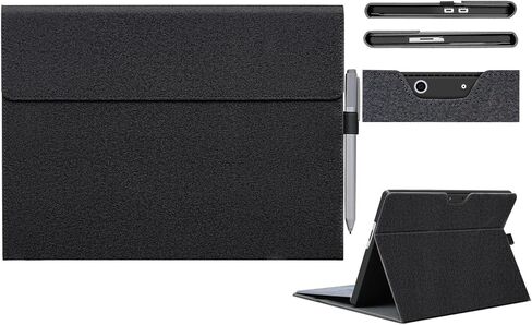 كرات Happy Surface Pro 11 Case Cover Folio Stand Stand Hard Shell Case متعددة الزاوية عرض مع حامل القلم القلم لـ Microsoft Surface Pro 11/10/9 13 " in Kuwait