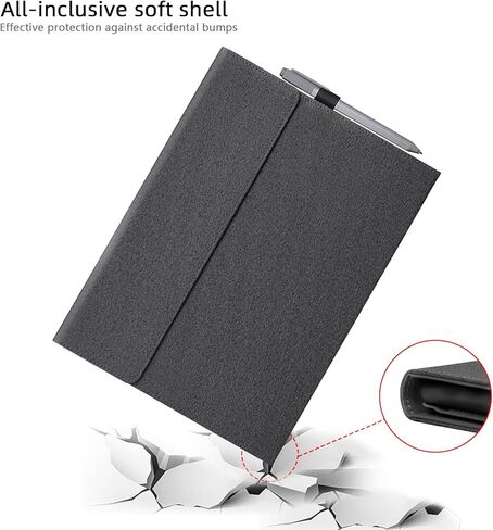 كرات Happy Surface Pro 11 Case Cover Folio Stand Stand Hard Shell Case متعددة الزاوية عرض مع حامل القلم القلم لـ Microsoft Surface Pro 11/10/9 13 " in Kuwait