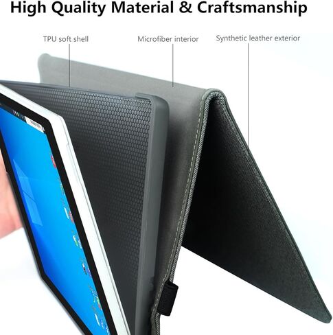 كرات Happy Surface Pro 11 Case Cover Folio Stand Stand Hard Shell Case متعددة الزاوية عرض مع حامل القلم القلم لـ Microsoft Surface Pro 11/10/9 13 " in Kuwait