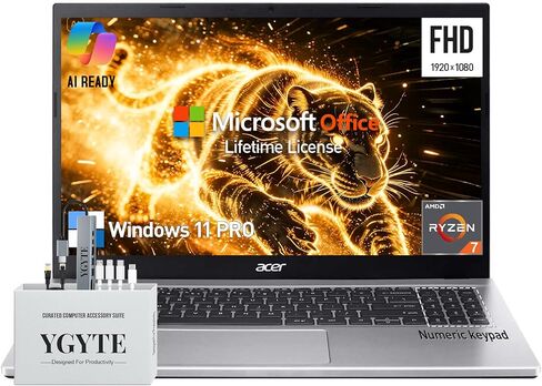 ACER ASPIRE 3 LAPTOP 15 INCH ، 15.6 "FHD Business Laptop Computer ، AMD Ryzen 7 (8 CORES) ، 32GB RAM 1TB SSD ، Windows 11 Pro Lifetime Office ، Ethernet Port ، USB-C in Saudi Arabia