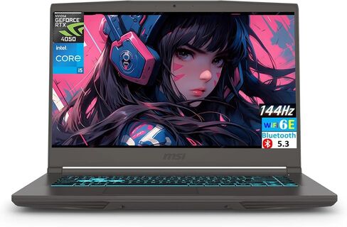 MSI 15.6" 144Hz FHD Thin Bezel IPS Gaming Laptop, AMD Ryzen 5 7535HS, NVIDIA GeForce RTX 4060, 32GB DDR5, 2TB NVMe SSD, Backlit Keyboard, WiFi 6E, Windows 11, Cosmos Gray, EAT Laptop Foldable Stand in Saudi Arabia