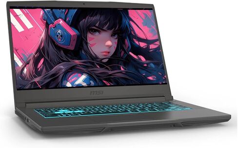 MSI 15.6" 144Hz FHD Thin Bezel IPS Gaming Laptop, AMD Ryzen 5 7535HS, NVIDIA GeForce RTX 4060, 32GB DDR5, 2TB NVMe SSD, Backlit Keyboard, WiFi 6E, Windows 11, Cosmos Gray, EAT Laptop Foldable Stand in Saudi Arabia