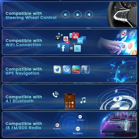 8 Core 4+64GB Android 15 Stereo Car Stereo لـ Hyundai Verna Accent Solaris Wireless Carplay Android Auto ، 9 '' 'Carnen Radio مع GPS ، WiFi ، 32EQ DSP ، 59 UI ، Bluetooth ، FM RDS ، كاميرا احتياطية ، كاميرا احتياطية in Kuwait
