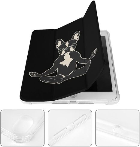بوسطن تيرير الكلب اليوغا العلبة مع حامل القلم رفيع خفيف الوزن Trifold موقف متوافق مع iPad mini 4/5/6 mini6 （8.3in） in Saudi Arabia