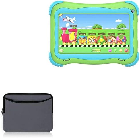 BoxWave Case Compatible with UJoyFeel Android Kids Tablet KIDS706 (7 in) - SoftSuit with Pocket, Soft Pouch Neoprene Cover Sleeve Zipper Pocket - Charcoal Grey in Saudi Arabia