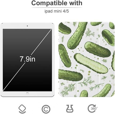 قضية خيار روزماري المخلل مع حامل القلم رفيع الخفيفة الوزن Trifold حامل متوافق مع iPad mini 4/5/6 mini4/5 （7.9in） in Saudi Arabia
