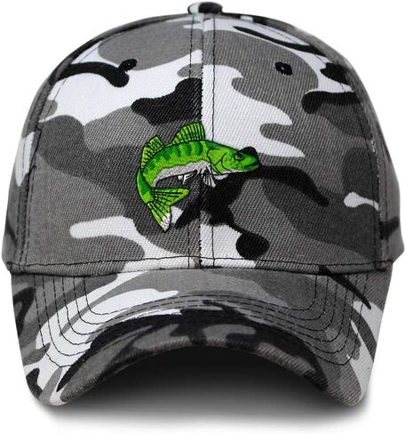 City Camo Baseball Cap Fish Freshwater Walleye Wildlife Animals Acrylic in Saudi Arabia