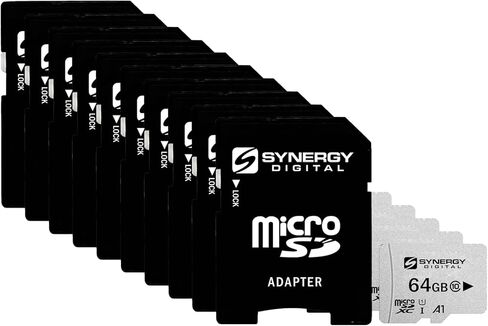 Synergy Digital 64GB Micro SDXC Secure UHS -I بطاقات الذاكرة ، متوافقة مع Samsung G7508 الهاتف الخلوي - الفئة 10 ، U1 ، 100 ميجابايت/ثانية ، 300 سلسلة - حزمة 10 in Saudi Arabia