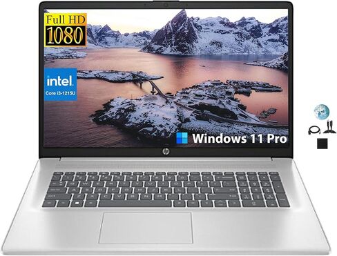 HP 17.3 "كمبيوتر FHD Business المحمول ، 12th Gen Intel Core I3-1215U (6-core ، Beat I5-1135G7) ، 32GB RAM ، 1TB SSD ، Wi-Fi ، عمر البطارية الطويل ، كاميرا الويب ، HDMI ، Windows 11 Pro ، GM Accessories in Kuwait