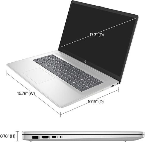 HP 17.3 "كمبيوتر FHD Business المحمول ، 12th Gen Intel Core I3-1215U (6-core ، Beat I5-1135G7) ، 32GB RAM ، 1TB SSD ، Wi-Fi ، عمر البطارية الطويل ، كاميرا الويب ، HDMI ، Windows 11 Pro ، GM Accessories in Kuwait