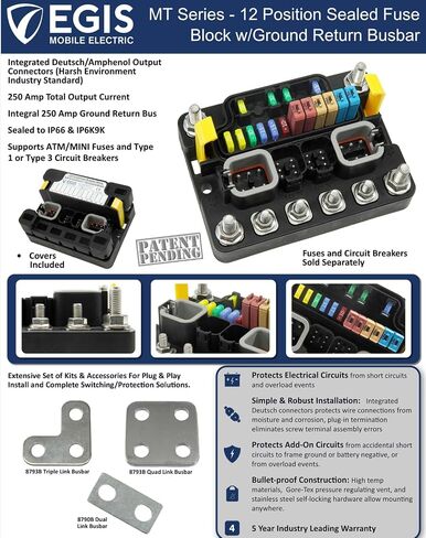 EGIS MT Series 12P كتلة توزيع مختومة مع BUSBAR (3412B) in Kuwait