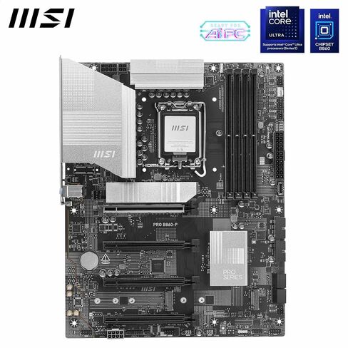 MSI PRO B860-P Motherboard, ATX - Supports Intel Core Ultra Processors (Series 2), LGA 1851-12 DRPS, DDR5 Memory Boost (8600+ MT/s OC), PCIe 5.0 x16 & 4.0 x16, M.2 Gen5, 5G LAN in Saudi Arabia