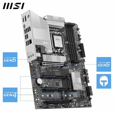MSI PRO B860-P Motherboard, ATX - Supports Intel Core Ultra Processors (Series 2), LGA 1851-12 DRPS, DDR5 Memory Boost (8600+ MT/s OC), PCIe 5.0 x16 & 4.0 x16, M.2 Gen5, 5G LAN in Saudi Arabia