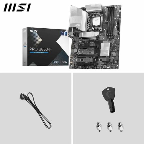 MSI PRO B860-P Motherboard, ATX - Supports Intel Core Ultra Processors (Series 2), LGA 1851-12 DRPS, DDR5 Memory Boost (8600+ MT/s OC), PCIe 5.0 x16 & 4.0 x16, M.2 Gen5, 5G LAN in Saudi Arabia