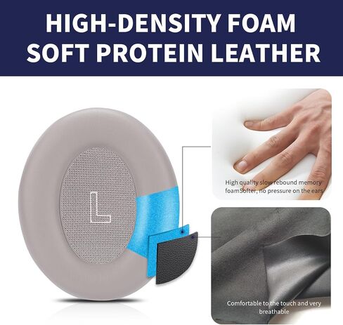 Damex Replacement Ear Pads for Bose quietcomfort Ultra Headphone,Thickened Memory Foam、 Protein Leather (White Smoke) in Kuwait