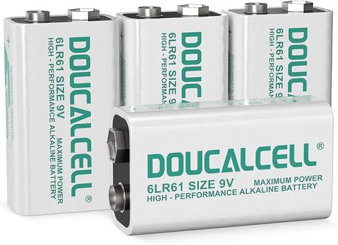 بطاريات 9V 4 حزمة ، Max Power 9 Volt Halaline بطاريات طويلة الأمد ، بطارية 6LR61 لكاشفات الدخان ، والألعاب ، والساعات ، والأجهزة الراديوية ، والميكروفونات-تصميم تسرب وتصميم آمن للمنزل in Kuwait
