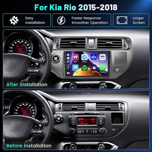 [4G+64G] Android 15 Car Radio Stereo for Kia Rio 2015-2018 ، Wireless Carplay Android Auto ، 9 بوصة IPS اللمسات الراديو Bluetooth GPS SWC in Kuwait