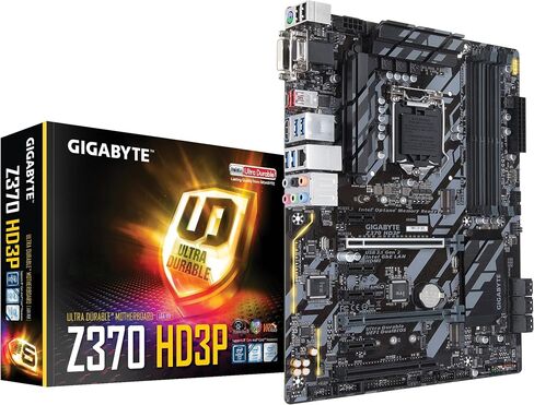 Gigabyte Z370 HD3P (Intel LGA1151/ Z370/ ATX/ 2XM.2/ Intel LAN/ USB 3.1 Gen 2 Type C/ ALC1220/ HDMI/ Motherboard) (تم تجديد معتمدة) in Kuwait